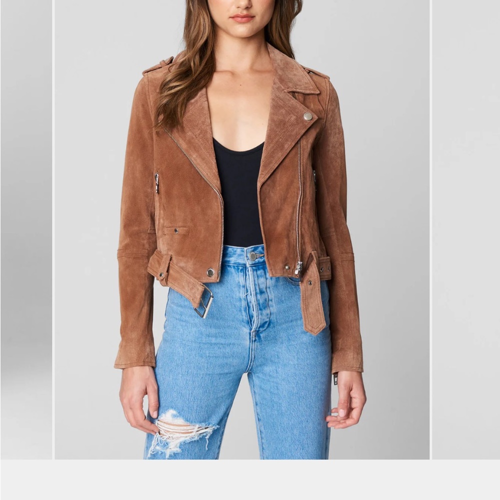 Blank NYC Brown Leather Moto Jacket M